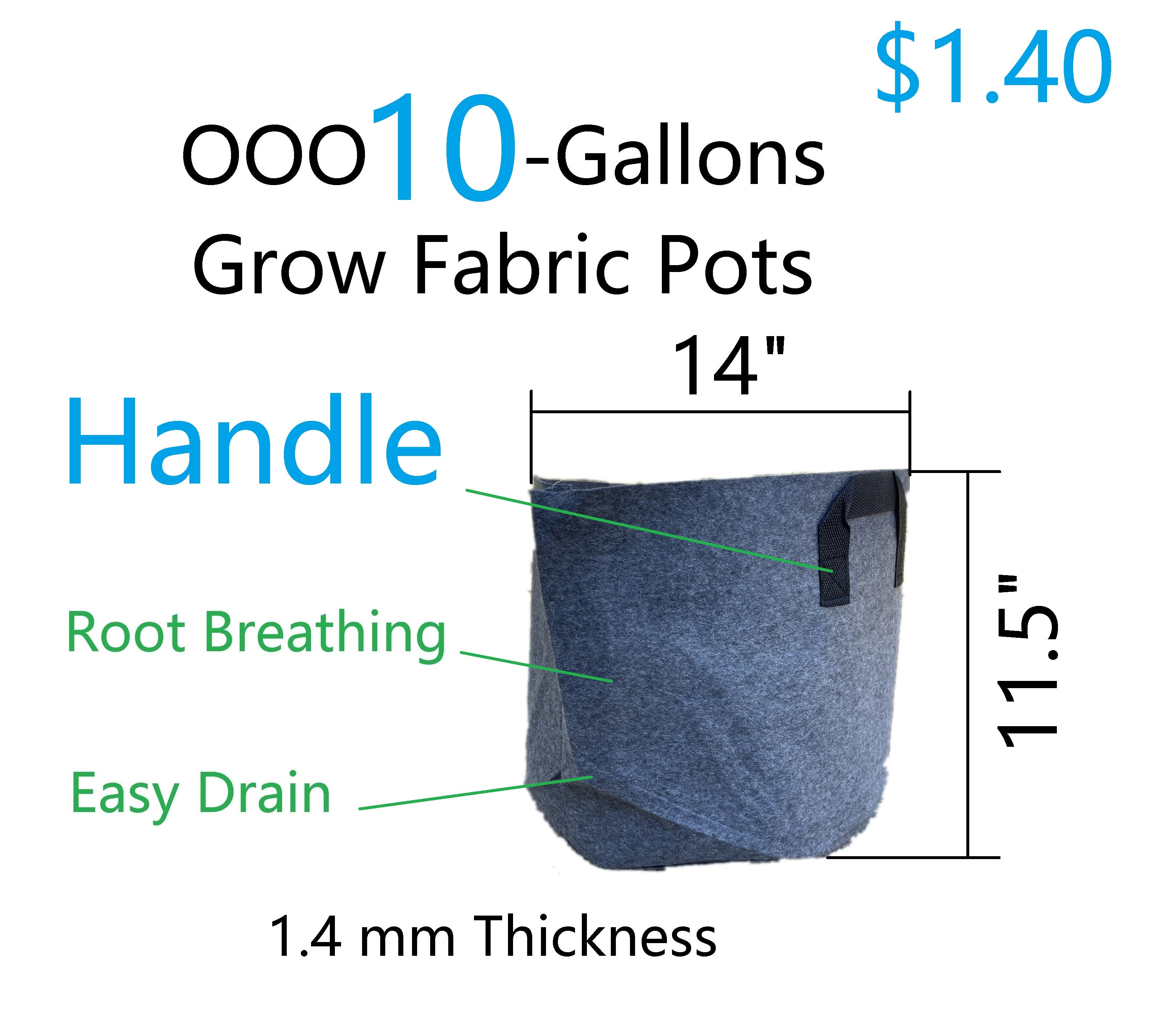 5 /10 Gallon Grow Bags with Handles – LYKO